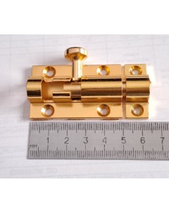 Шпингалет дверной 50 мм золото Plp