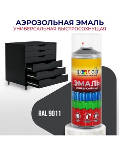 Универсальная аэрозольная эмаль глянцевая графитно чёрный RAL 9011 Color1