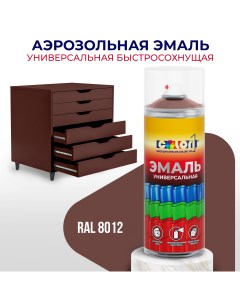 Универсальная аэрозольная эмаль глянцевая красно коричневый RAL 8012 Color1