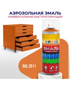 Универсальная аэрозольная эмаль матовая насыщенный оранжевый RAL 2011 Color1