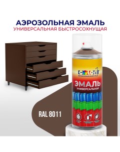 Универсальная аэрозольная эмаль глянцевая орехово коричневый RAL 8011 Color1