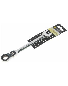 Ключ комбинированный 14х14мм трещоточный шарнирный с держателем Эврика