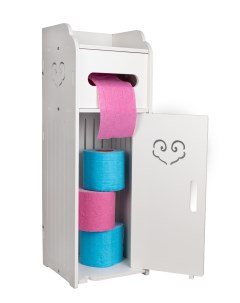 Шкаф пенал с ящиком для туалетной бумаги BA5224 ПВХ 8мм 20х20х60 см белый Akvali