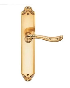 Ручка дверная GENESIS ACANTO на длинной накладке проходная PS матовое золото Archie