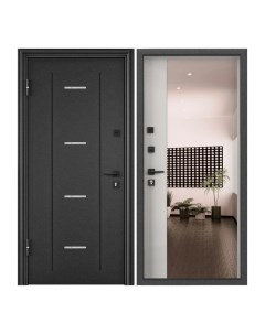 Дверь входная Torex для квартиры металлическая Flat M 950х2050 левый зеркало темно серый Torex стальные двери