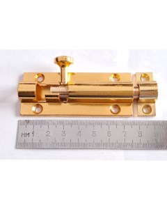Шпингалет дверной 80 мм золото Plp