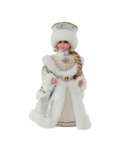 Фигурка Снегурочка в белой шубе белая 30 см Sote toys