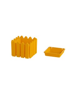 Цветочное кашпо Лардо квадратное малое ЭП 258711 желтый 1 шт Элластик пласт