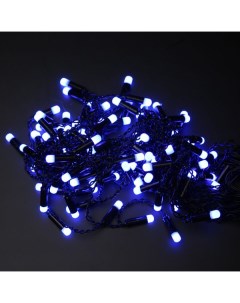 Новогодняя гирлянда штора 240 LED синий матовый чёрный провод 1 5м х 1 5м Merry christmas