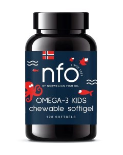 NFO Омега3 для детей с витамином D детские жевательные капсулы 120 шт Norwegian fish oil