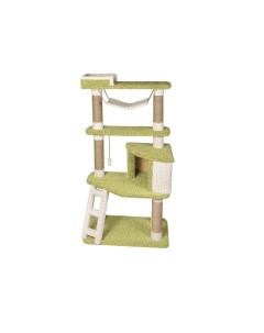 Комплекс для кошек Кошкин дом зелёный ковролин картон 163 см Комфорт хвостиков