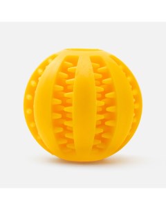 Мячик для собак с отверстиями для корма 5 см жёлтый Market union