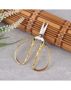 Ножницы для кройки и шитья универсальные скошенное лезвие 8 5 см цвет золотой Арт узор