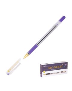 Ручка шариковая MunHwa MC Gold узел 0 5 мм чернила фиолетовые штрихкод на ручке 12 шт Nobrand