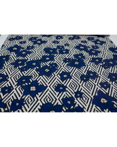 Ткань MON4945 Вискоза с синими цветами 100x140 см Unofabric