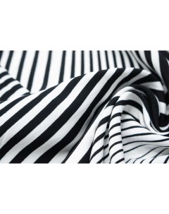 Ткань G2266 вискоза креп черно белые полосы Unofabric