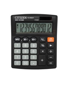 Калькулятор настольный SDC812NR бухгалтерский 12 разрядов черный Citizen