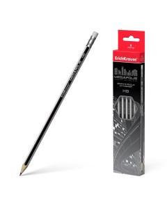Чернографитный трехгранный карандаш с ластиком MEGAPOLIS HB Erich krause