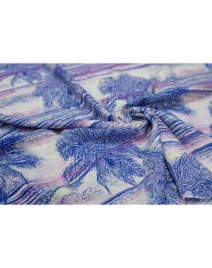 Ткань MON04947 Вискоза штапель с синими пальмами 100x143 см Unofabric