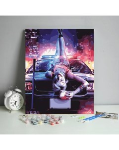 Картина по номерам Харли Квин на машине на холсте 40x50 см Fantasy earth
