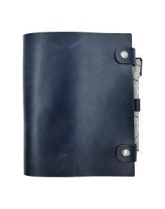 Кожаный ежедневник блокнот Shiva Leather А5 формата на кольцевом механизме Темно синий Shiva leater
