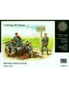Сборная модель 1 35 Немецкие мотоциклисты 1940 1943 гг 3539 Masterbox