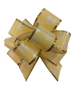 Бант шар МС 3843 подарочный с золотым тиснением цвет желтый Nobrand