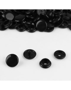 Кнопка пластиковая d 15 мм цвет чёрный 20 шт Nobrand