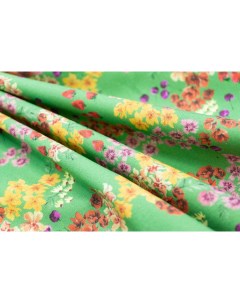 Ткань E2 хлопок сатин мелкие цветочки на зеленом 100x145 см Unofabric