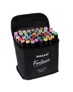 Набор двухсторонних маркеров для скетчинга Mazari Fantasia 48 цветов текстильный чехол Nobrand