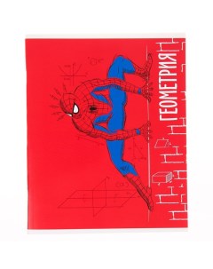 Тетрадь предметная 48 листов клетка Геометрия Человек паук Marvel