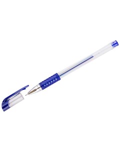 Ручка гелевая синяя 0 5мм грип игольчатый стержень Officespace