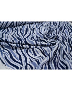 Ткань MON04936 Вискоза штапель синяя зебра 100x140 см Unofabric