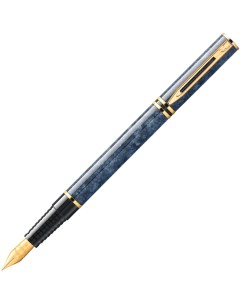 Ручка перьевая Laureat Lacquer Blue Marbled GT Перо F Waterman