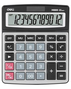 Калькулятор настольный EM889 12 разрядный серебристый Deli