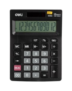 Калькулятор настольный E1519A 12 разрядный черный Deli