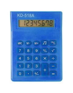 Настольный 8 разрядный мини калькулятор на батарейке KD 518A 00111667 синий Nobrand