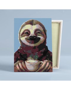 Картина по номерам Ленивец и Кофе 30x40 см Red panda