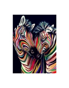 Алмазная мозаика картина стразами Две зебры 40х50 см Nobrand