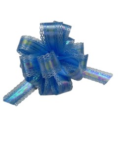 Бант шар МС 3841 подарочный перламутр с тиснением цвет синий Nobrand