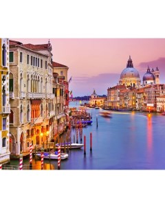 Алмазная мозаика Вид с Венецианского моста полн выкл 40х50 см кругл непрозр стразы Цветной