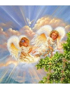 Алмазная мозаика картина стразами Два ангелочка 00114224 30х40 см Nobrand