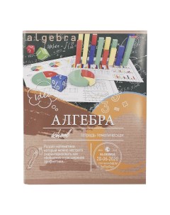 Тетрадь предметная Алгебра 40 листов А5 скрепка в клетку Profit