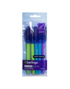 Набор шариковых ручек Triangle 0 7 мм цвет чернил синий 5 шт в ассорт Berlingo