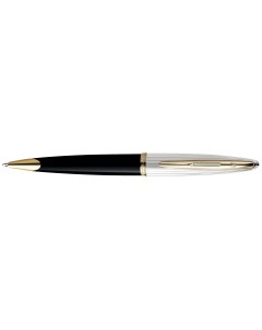 Шариковая ручка Carene De Luxe CWS0700000 Black Silver GT M синяя Waterman