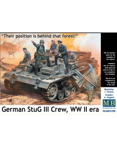 Сборная модель 1 35 Их позиция за лесом Экипаж немецкого Stug III 35208 Masterbox
