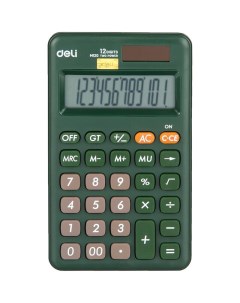 Калькулятор карманный EM120GREEN 12 разрядов зеленый Deli