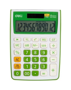 Калькулятор настольный E1238 GRN 12 разрядов зеленый Deli