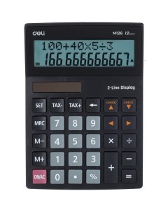 Калькулятор настольный EM126 12 разрядный черный Deli