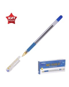 Ручка шариковая MC Gold узел 0 5 мм чернила синие штрихкод на ручке 12 шт Nobrand